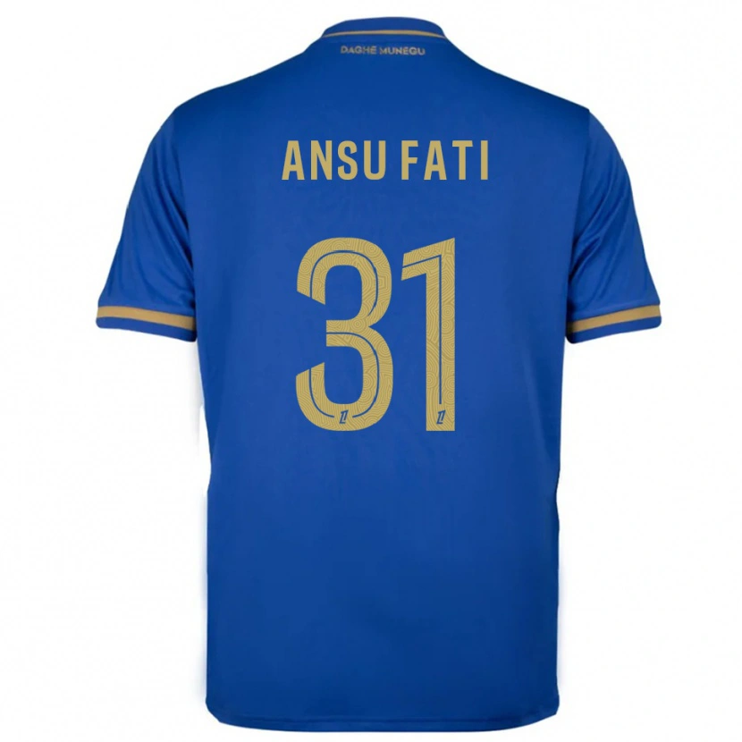 Danxen Dětské Ansu Fati #31 Modrá Zlatá Daleko Hráčské Dresy 2025/26 Dres