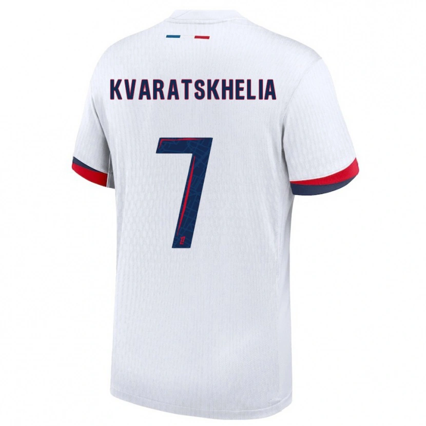 Danxen Dětské Khvicha Kvaratskhelia #7 Bílá Červená Daleko Hráčské Dresy 2025/26 Dres