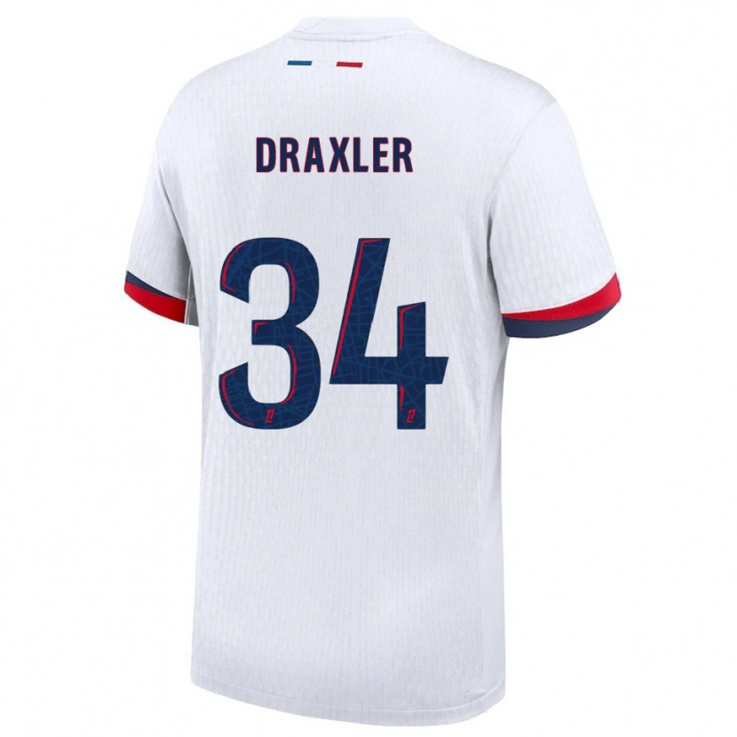 Danxen Dětské Julian Draxler #34 Bílá Červená Daleko Hráčské Dresy 2025/26 Dres