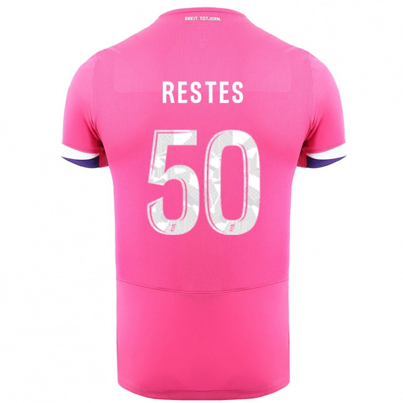 Danxen Dětské Guillaume Restes #50 Růžová Bílá Daleko Hráčské Dresy 2025/26 Dres