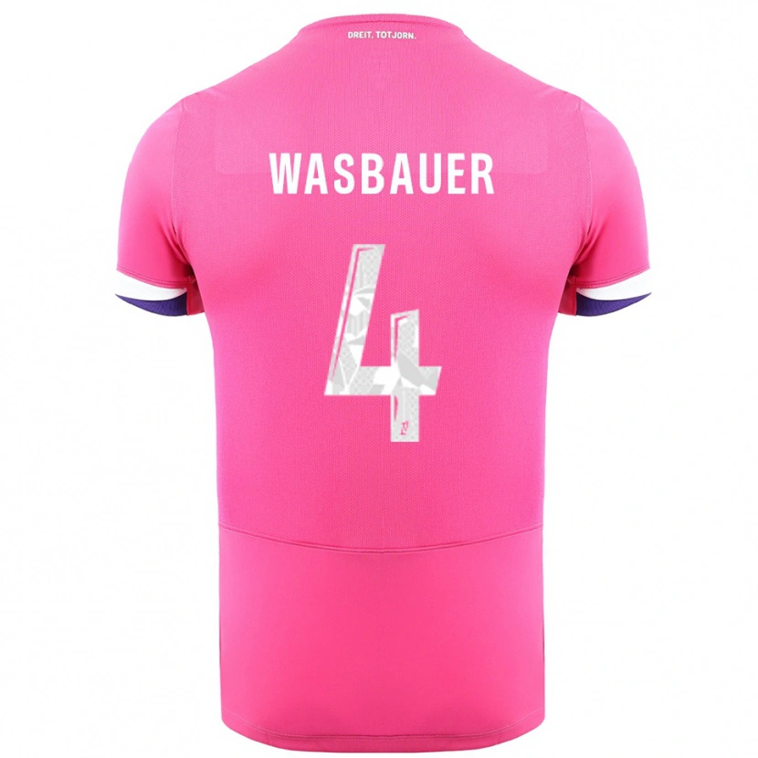 Danxen Dětské Nicolas Wasbauer #4 Růžová Bílá Daleko Hráčské Dresy 2025/26 Dres