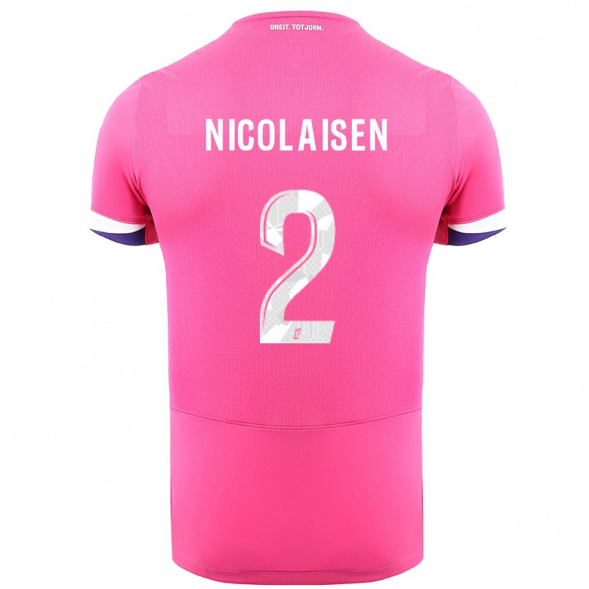 Danxen Dětské Rasmus Nicolaisen #2 Růžová Bílá Daleko Hráčské Dresy 2025/26 Dres