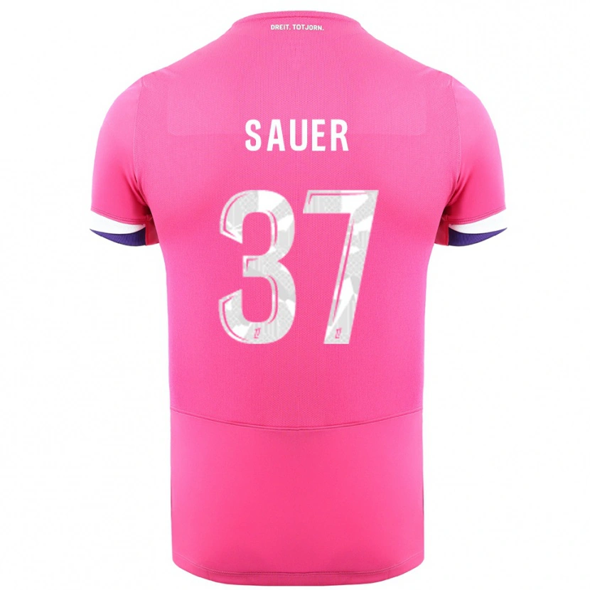 Danxen Dětské Mario Sauer #37 Růžová Bílá Daleko Hráčské Dresy 2025/26 Dres