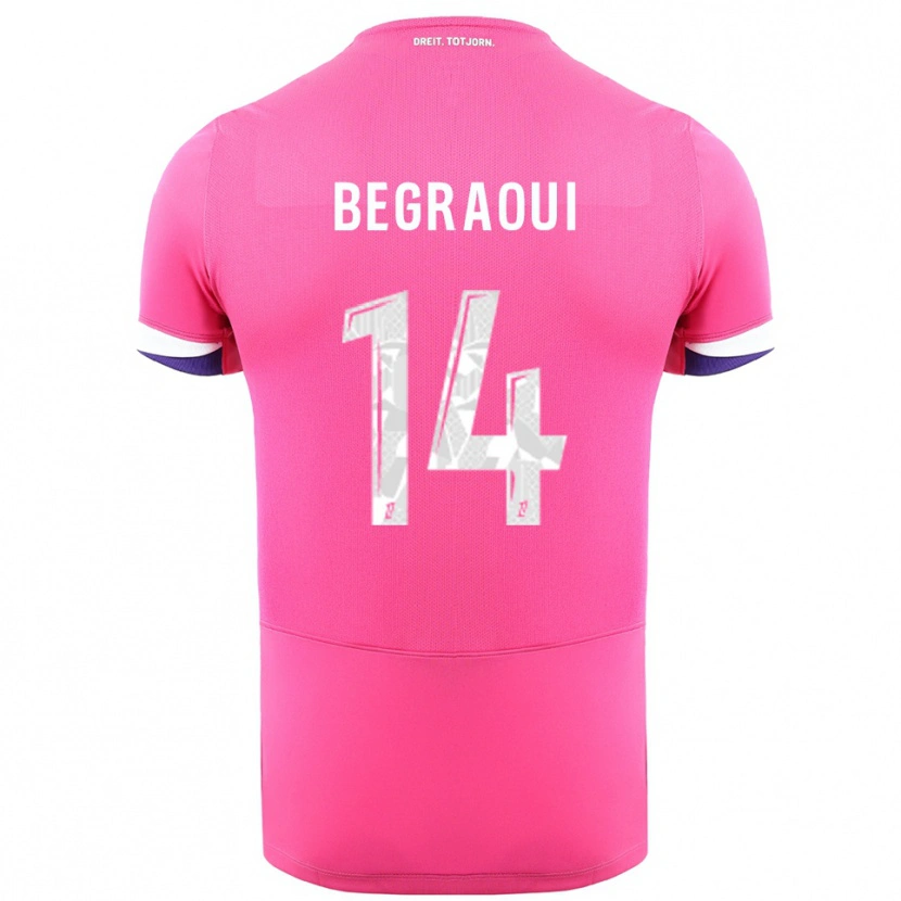 Danxen Dětské Yanis Begraoui #14 Růžová Bílá Daleko Hráčské Dresy 2025/26 Dres