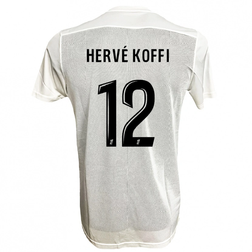 Danxen Dětské Hervé Koffi #12 Černá Bílá Daleko Hráčské Dresy 2025/26 Dres