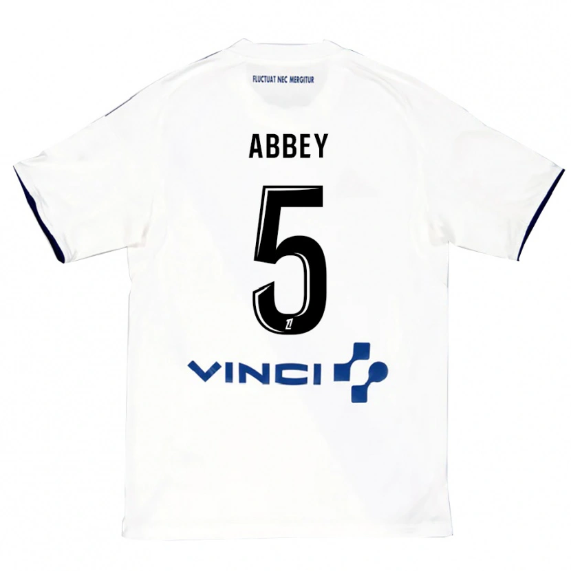 Danxen Dětské Emmanuel Abbey #5 Bílá Modrá Daleko Hráčské Dresy 2025/26 Dres