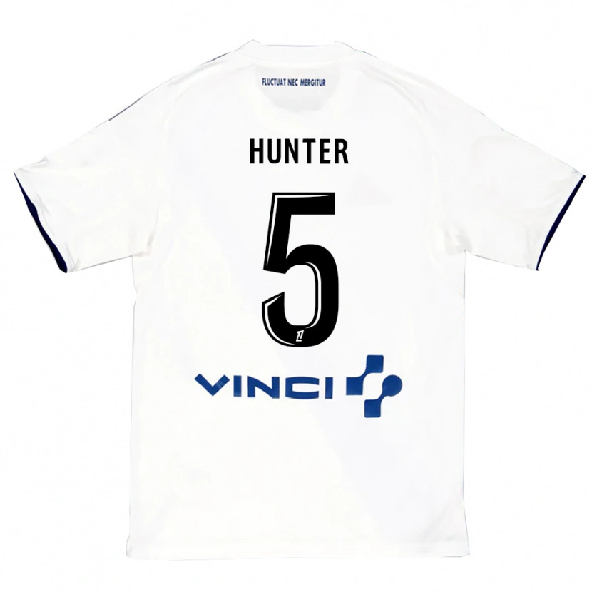 Danxen Dětské Sarah Hunter #5 Bílá Modrá Daleko Hráčské Dresy 2025/26 Dres