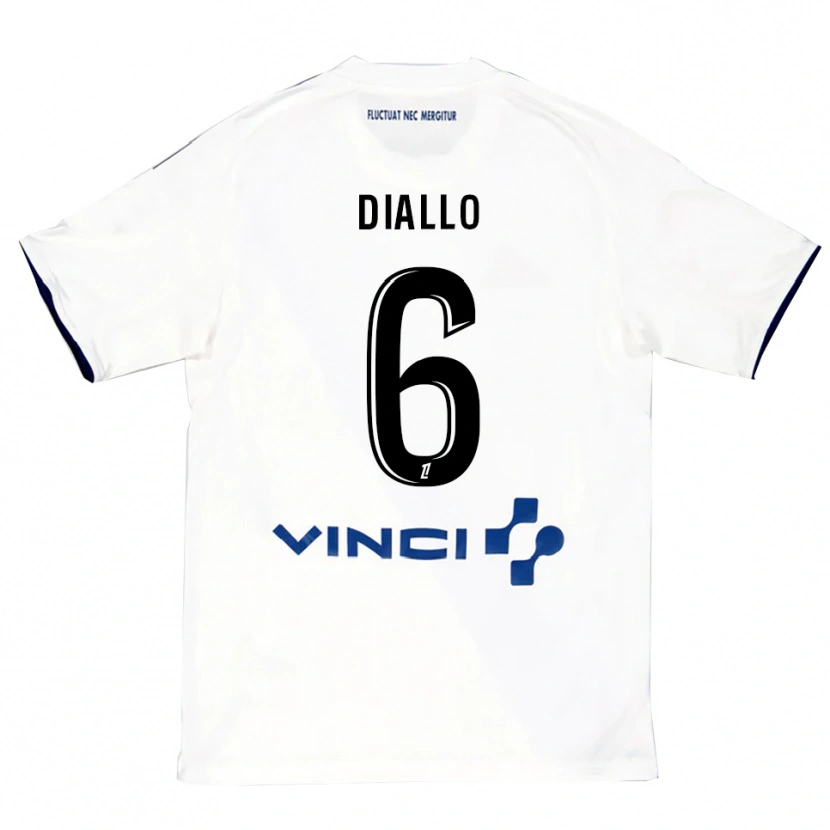 Danxen Dětské Ibrahim Diallo #6 Bílá Modrá Daleko Hráčské Dresy 2025/26 Dres