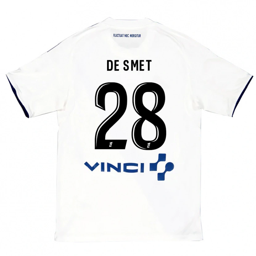Danxen Dětské Thibault De Smet #28 Bílá Modrá Daleko Hráčské Dresy 2025/26 Dres
