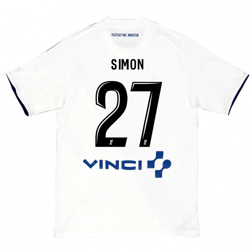 Danxen Dětské Moses Simon #27 Bílá Modrá Daleko Hráčské Dresy 2025/26 Dres