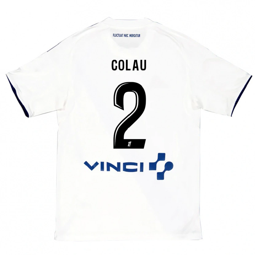 Danxen Dětské Dimitri Colau #2 Bílá Modrá Daleko Hráčské Dresy 2025/26 Dres
