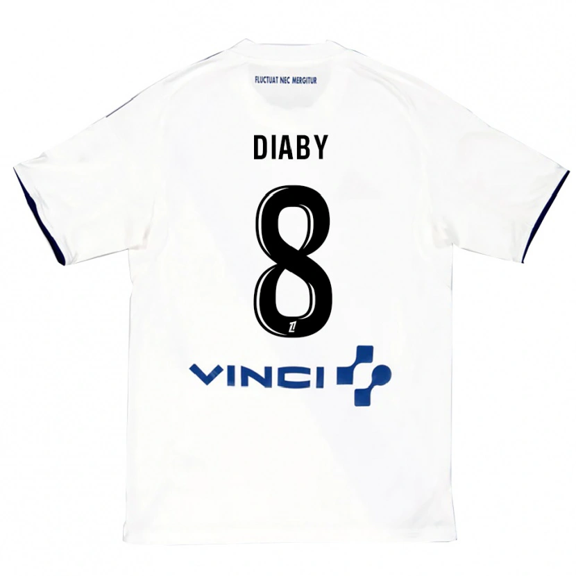 Danxen Dětské Aboubakar Diaby #8 Bílá Modrá Daleko Hráčské Dresy 2025/26 Dres