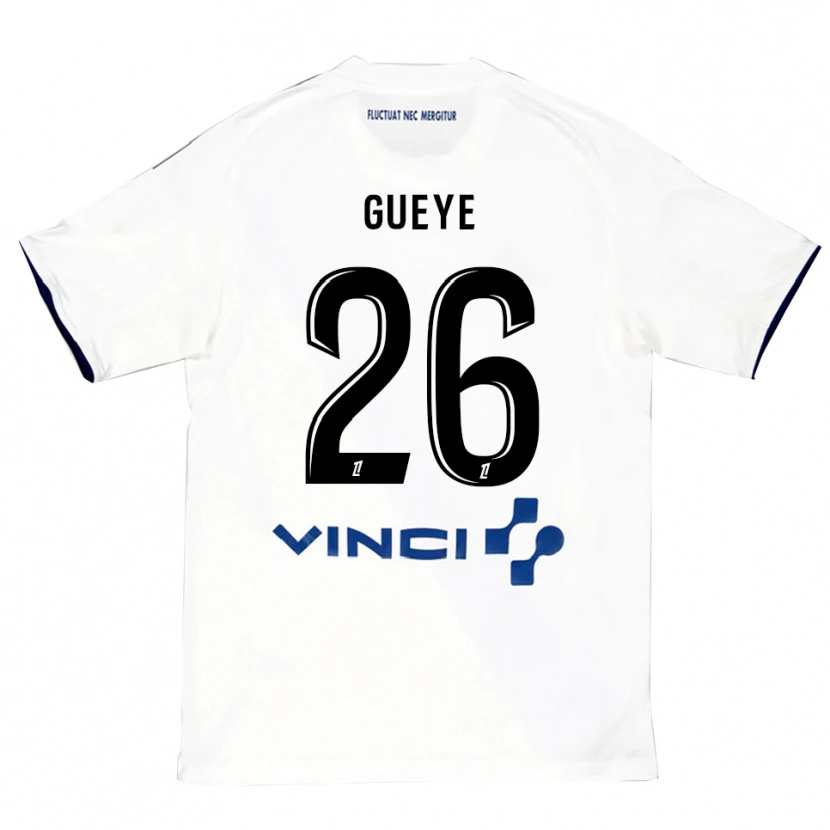Danxen Dětské Lamine Gueye #26 Bílá Modrá Daleko Hráčské Dresy 2025/26 Dres
