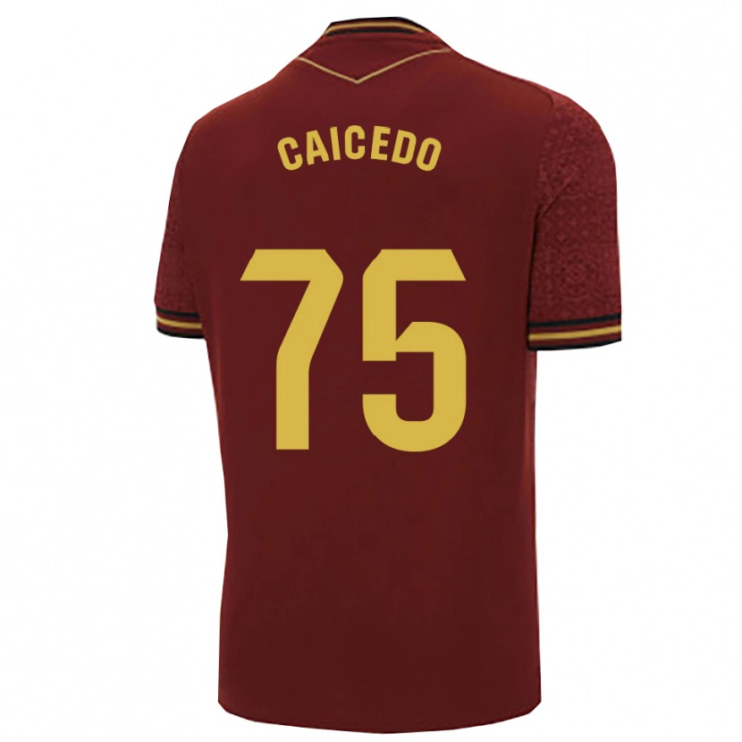 Danxen Dětské Alfred Caicedo #75 Burgundská Zlatá Daleko Hráčské Dresy 2025/26 Dres