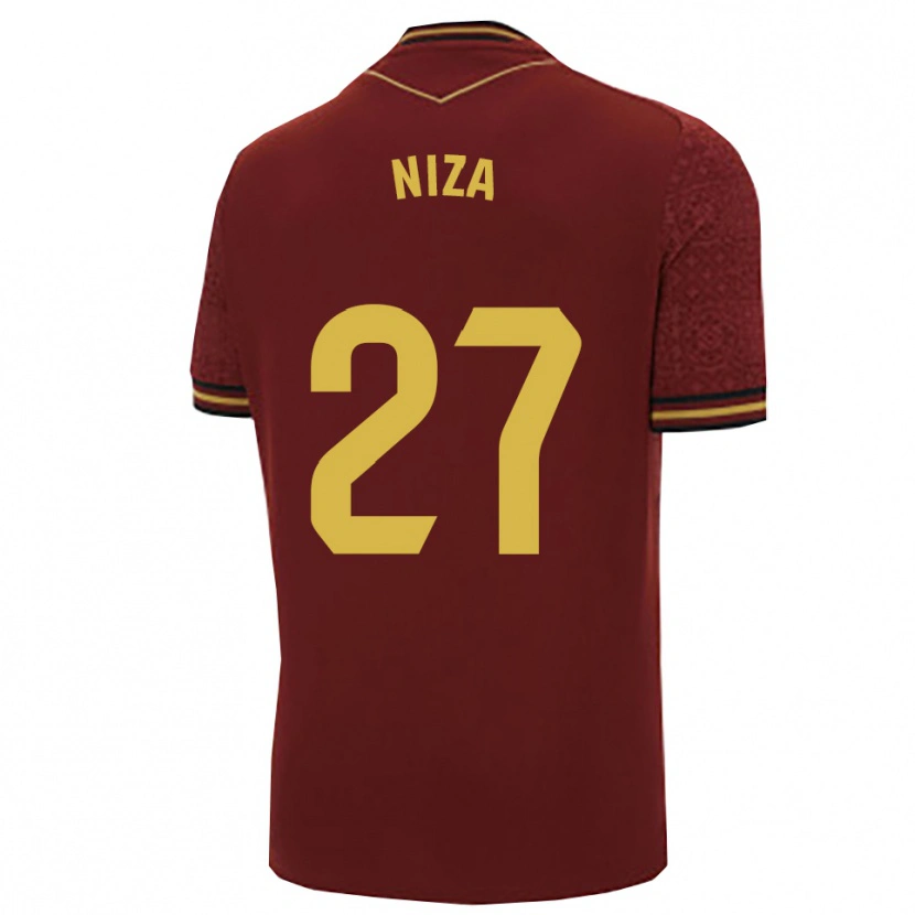 Danxen Dětské Sergio Niza #27 Burgundská Zlatá Daleko Hráčské Dresy 2025/26 Dres