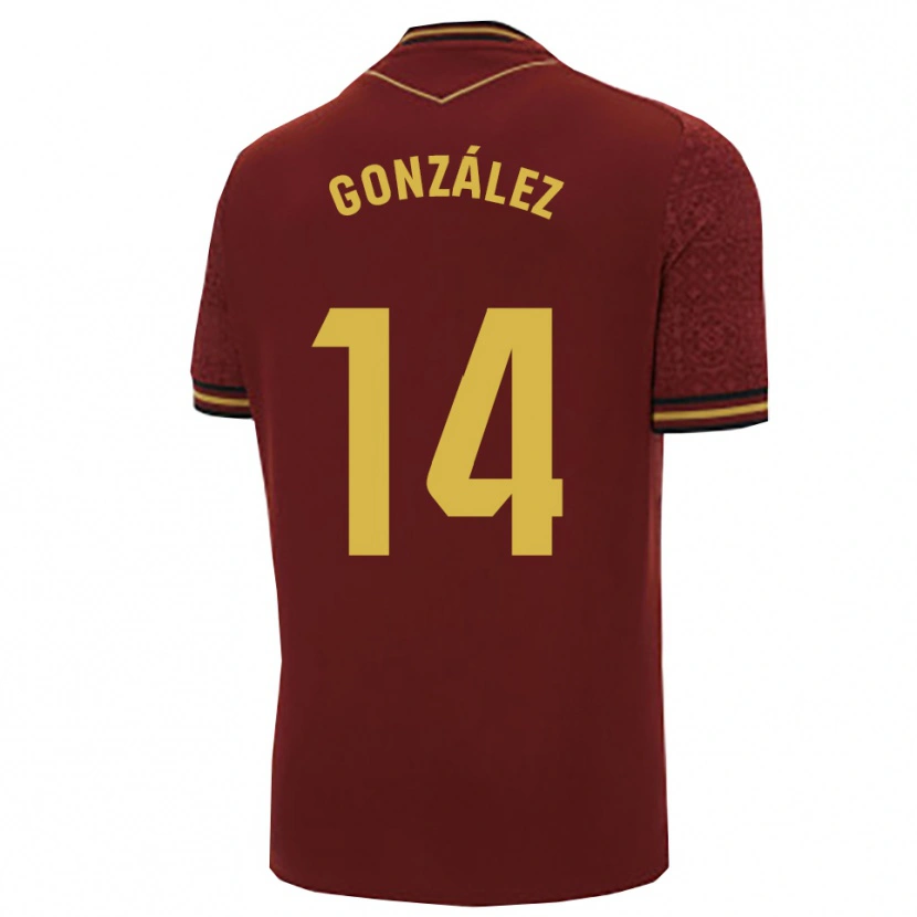 Danxen Dětské Joaquín González #14 Burgundská Zlatá Daleko Hráčské Dresy 2025/26 Dres