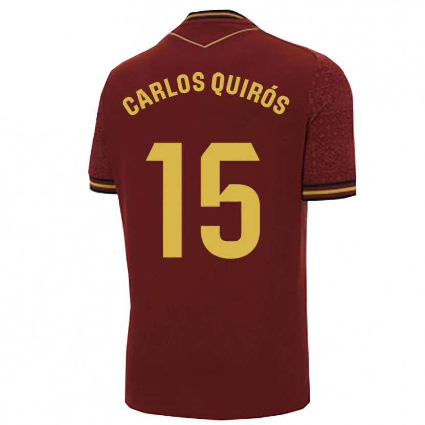 Danxen Dětské Juan Carlos Quirós #15 Burgundská Zlatá Daleko Hráčské Dresy 2025/26 Dres