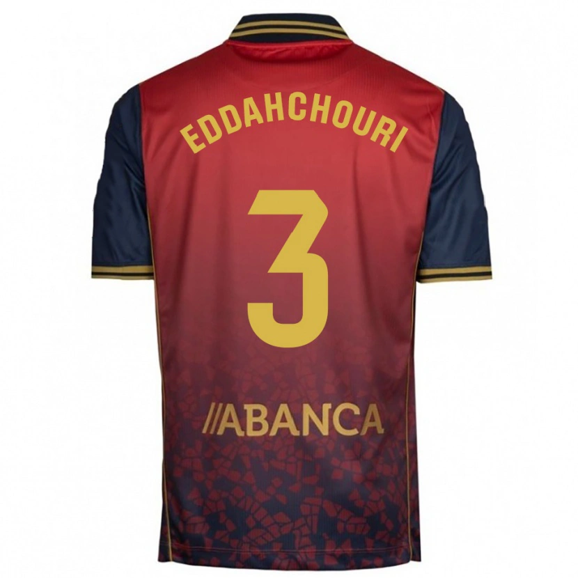 Danxen Dětské Zakaria Eddahchouri #3 Červená Tmavě Modrá Daleko Hráčské Dresy 2025/26 Dres
