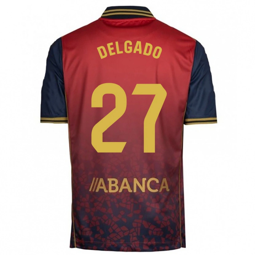 Danxen Dětské Álex Delgado #27 Červená Tmavě Modrá Daleko Hráčské Dresy 2025/26 Dres
