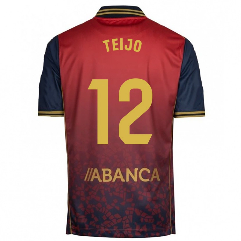 Danxen Dětské Quique Teijo #12 Červená Tmavě Modrá Daleko Hráčské Dresy 2025/26 Dres
