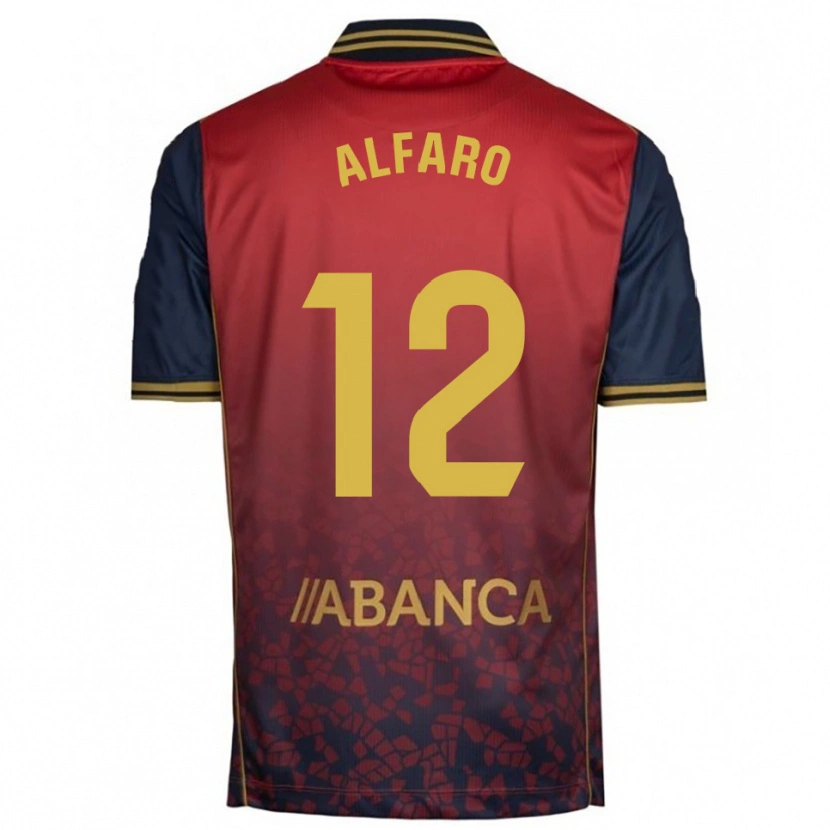 Danxen Dětské Alejandro Alfaro #12 Červená Tmavě Modrá Daleko Hráčské Dresy 2025/26 Dres
