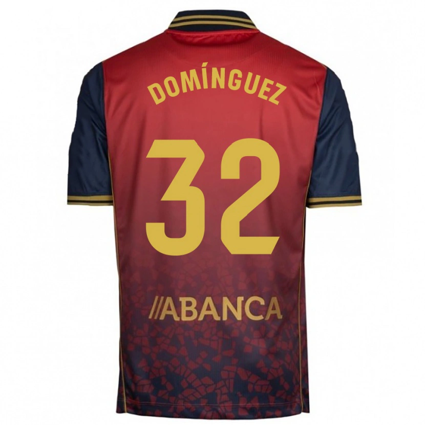 Danxen Dětské David Domínguez #32 Červená Tmavě Modrá Daleko Hráčské Dresy 2025/26 Dres