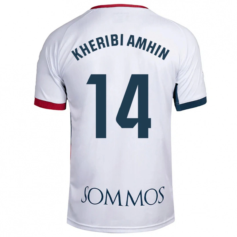 Danxen Dětské Nabil Kheribi Amhin #14 Bílá Červená Daleko Hráčské Dresy 2025/26 Dres