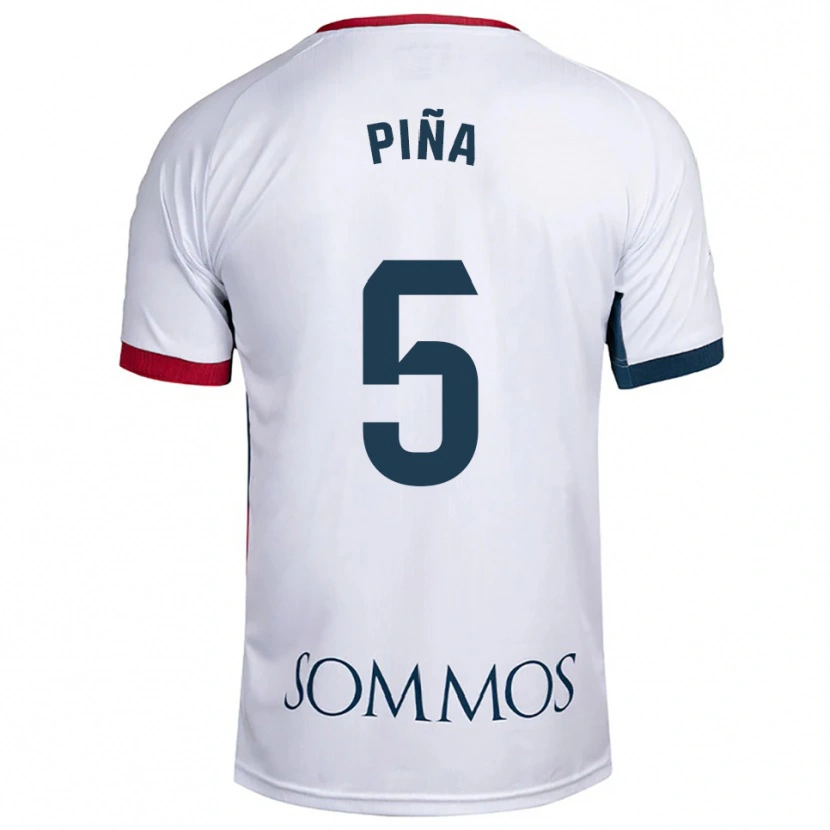Danxen Dětské Piña #5 Bílá Červená Daleko Hráčské Dresy 2025/26 Dres
