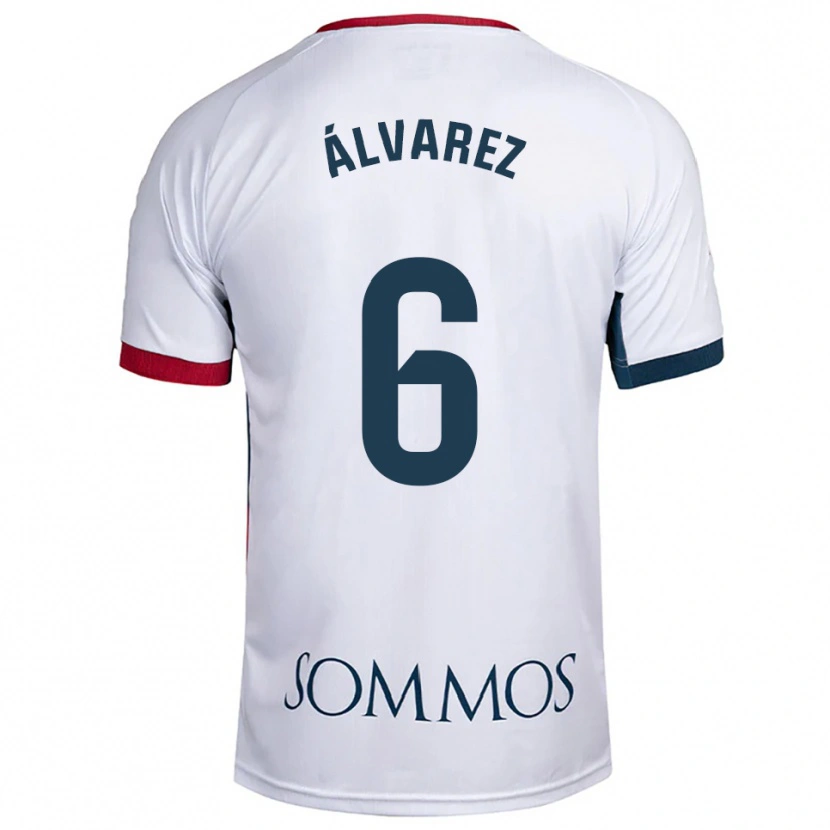 Danxen Dětské Jesús Álvarez #6 Bílá Červená Daleko Hráčské Dresy 2025/26 Dres