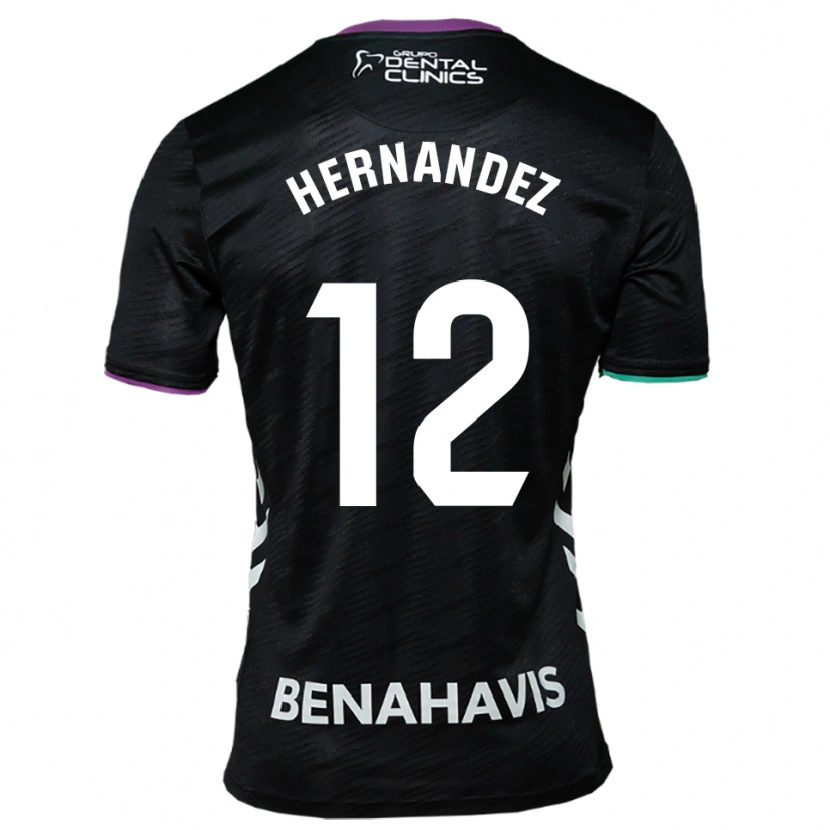 Danxen Dětské Juanma Hernández #12 Černá Fialová Zelená Daleko Hráčské Dresy 2025/26 Dres