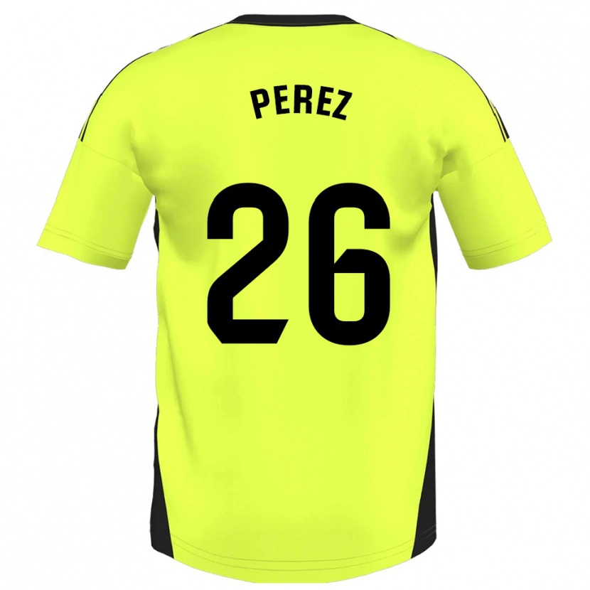 Danxen Dětské Pablo Pérez #26 Fluorescenční Žlutá Daleko Hráčské Dresy 2025/26 Dres