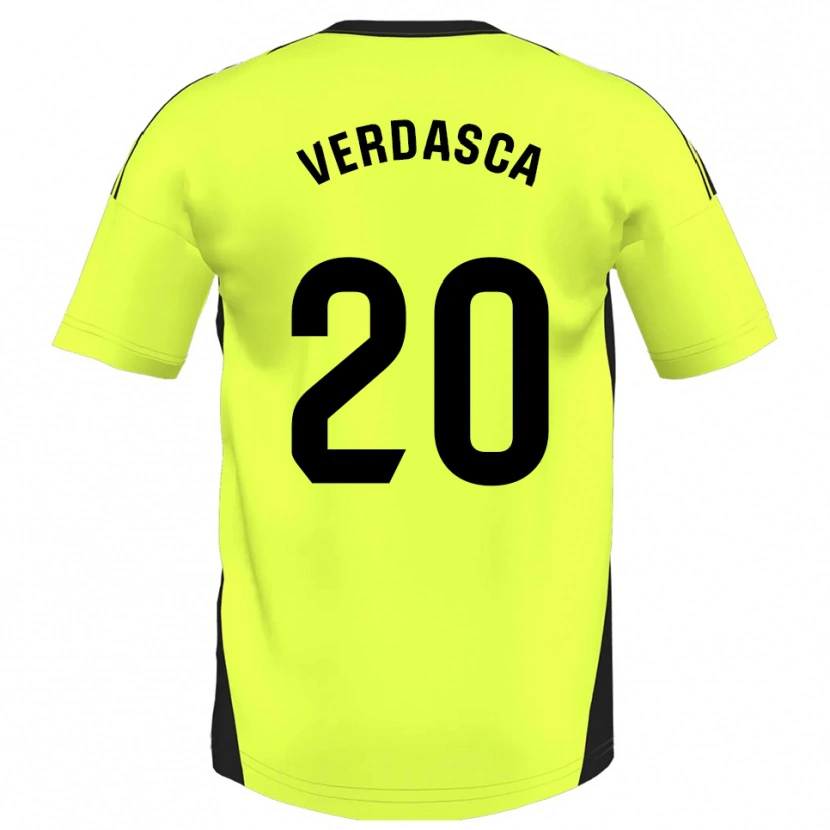Danxen Dětské Diogo Verdasca #20 Fluorescenční Žlutá Daleko Hráčské Dresy 2025/26 Dres