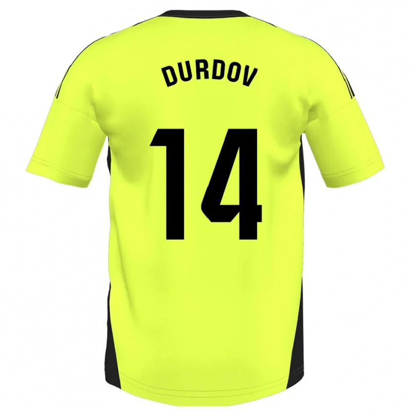 Danxen Dětské Ivan Durdov #14 Fluorescenční Žlutá Daleko Hráčské Dresy 2025/26 Dres