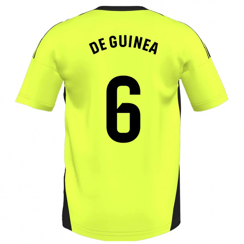 Danxen Dětské Asier Ortiz De Guinea #6 Fluorescenční Žlutá Daleko Hráčské Dresy 2025/26 Dres