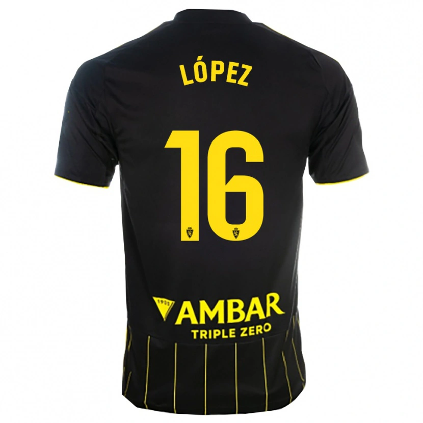 Danxen Dětské Juan López #16 Černá Žlutá Daleko Hráčské Dresy 2025/26 Dres