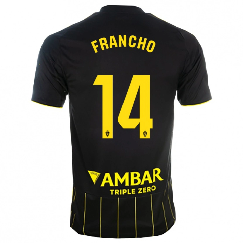 Danxen Dětské Francho Serrano #14 Černá Žlutá Daleko Hráčské Dresy 2025/26 Dres