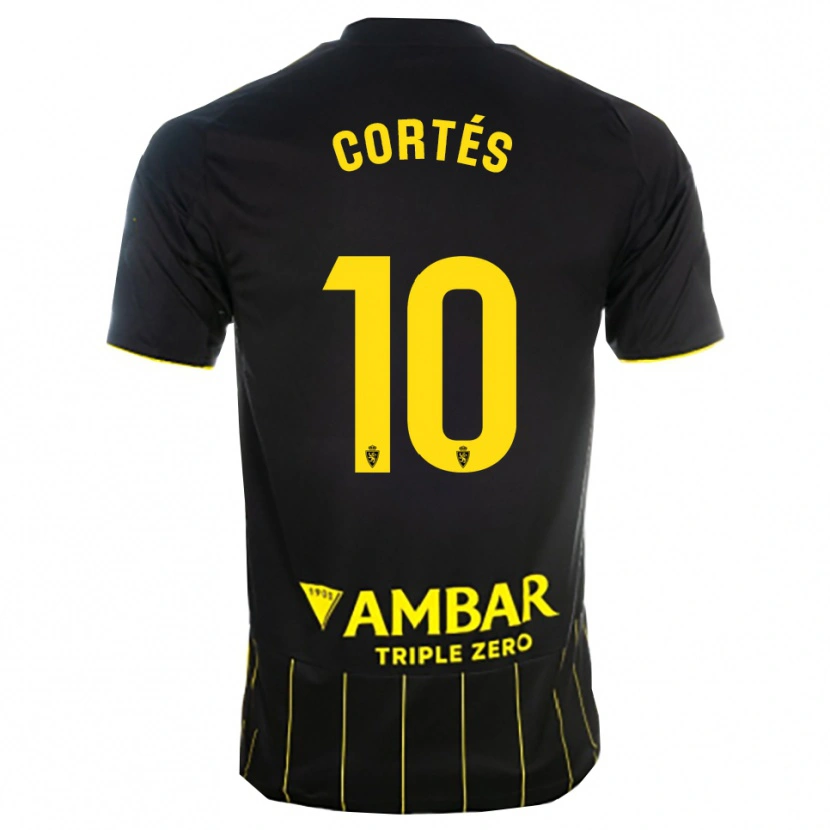 Danxen Dětské Pablo Cortés #10 Černá Žlutá Daleko Hráčské Dresy 2025/26 Dres