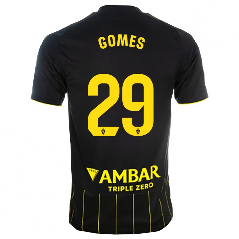 Danxen Dětské Ale Gomes #29 Černá Žlutá Daleko Hráčské Dresy 2025/26 Dres