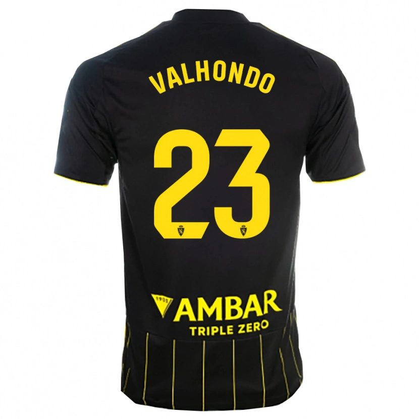 Danxen Dětské Marcos Valhondo #23 Černá Žlutá Daleko Hráčské Dresy 2025/26 Dres