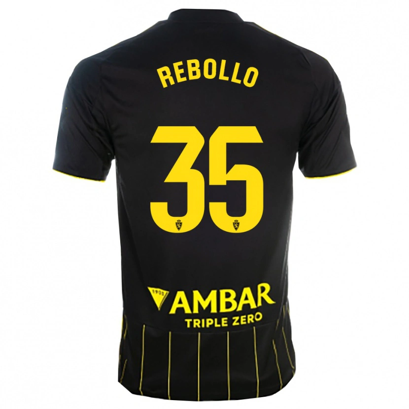 Danxen Dětské Dani Rebollo #35 Černá Žlutá Daleko Hráčské Dresy 2025/26 Dres