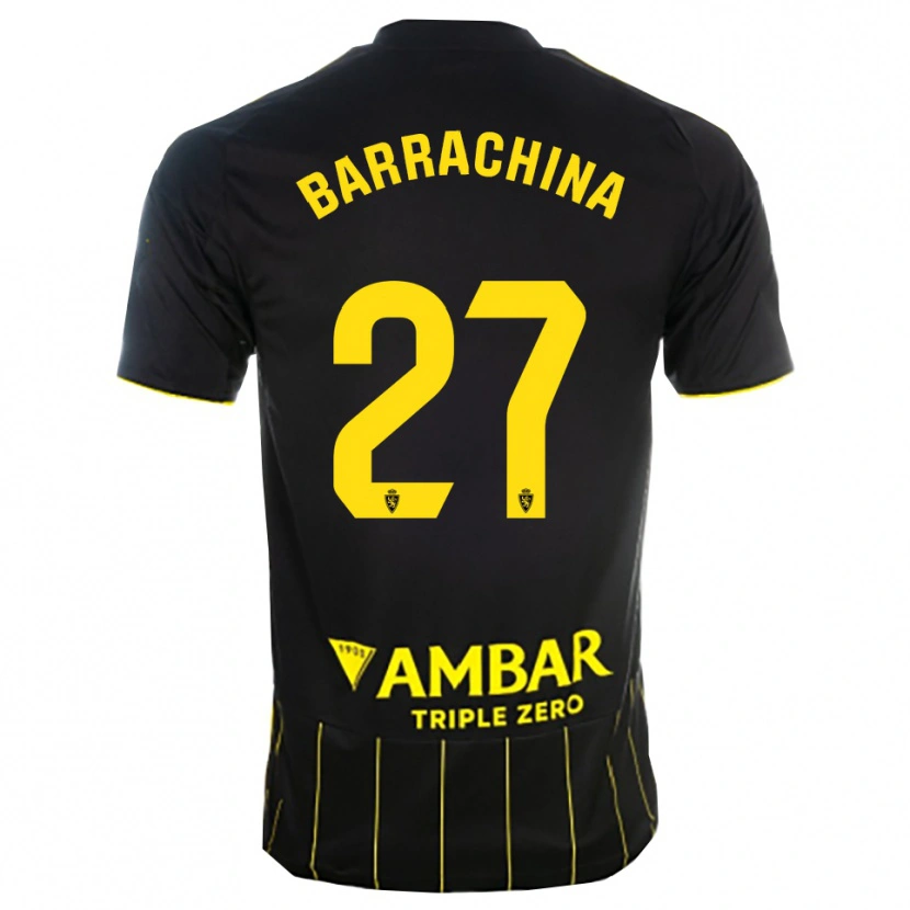 Danxen Dětské Hugo Barrachina #27 Černá Žlutá Daleko Hráčské Dresy 2025/26 Dres