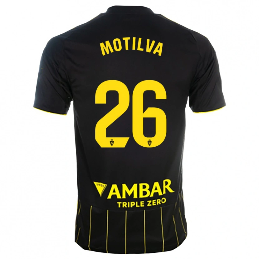 Danxen Dětské Adrián Motilva #26 Černá Žlutá Daleko Hráčské Dresy 2025/26 Dres