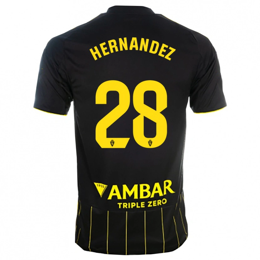Danxen Dětské Diego Hernández #28 Černá Žlutá Daleko Hráčské Dresy 2025/26 Dres