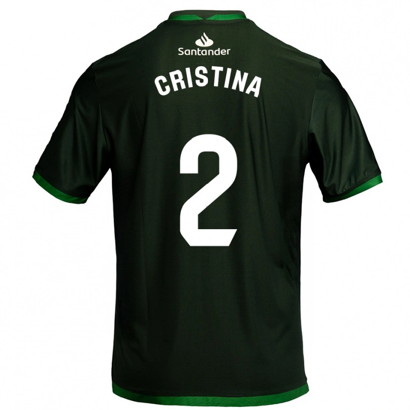 Danxen Dětské Cristina Muñoz García #2 Tmavě Zelená Daleko Hráčské Dresy 2025/26 Dres
