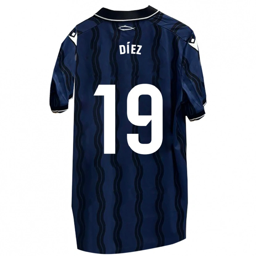 Danxen Dětské Rubén Díez #19 Tmavě Modrá Černá Daleko Hráčské Dresy 2025/26 Dres