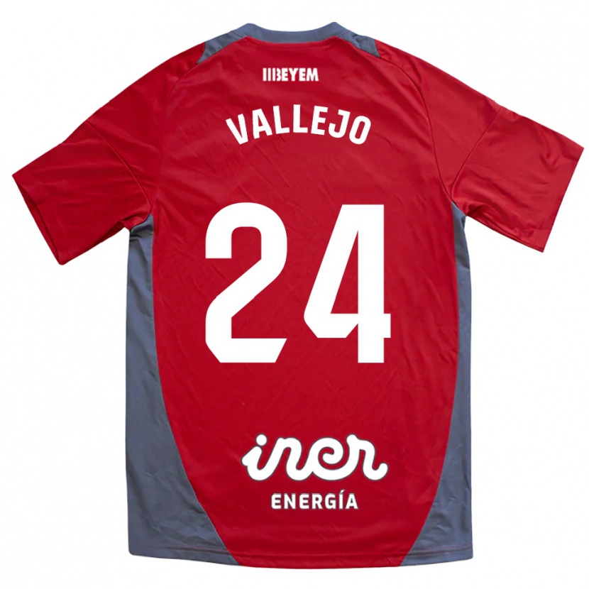 Danxen Dětské Jesús Vallejo #24 Červená Šedá Daleko Hráčské Dresy 2025/26 Dres