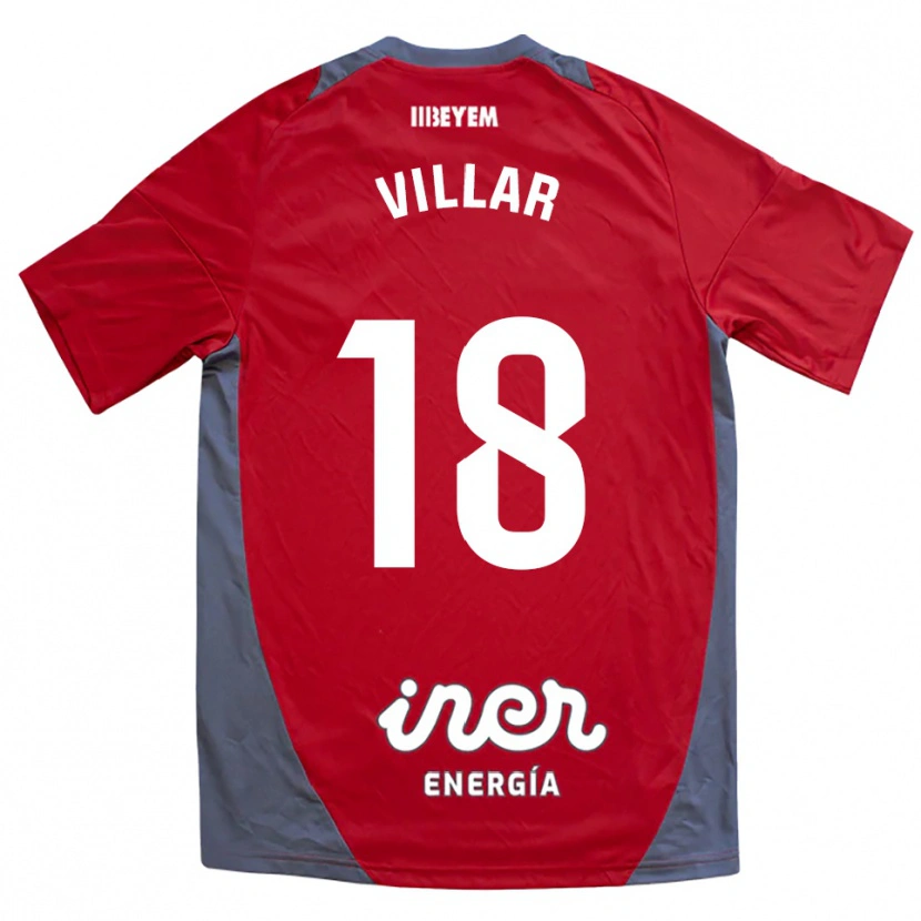 Danxen Dětské Javi Villar #18 Červená Šedá Daleko Hráčské Dresy 2025/26 Dres