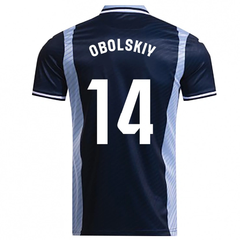 Danxen Dětské Nikolay Obolskiy #14 Tmavě Modrá Nebesky Modrá Daleko Hráčské Dresy 2025/26 Dres