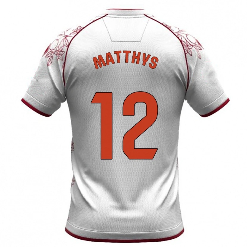 Danxen Dětské Romain Matthys #12 Bílá Burgundská Daleko Hráčské Dresy 2025/26 Dres
