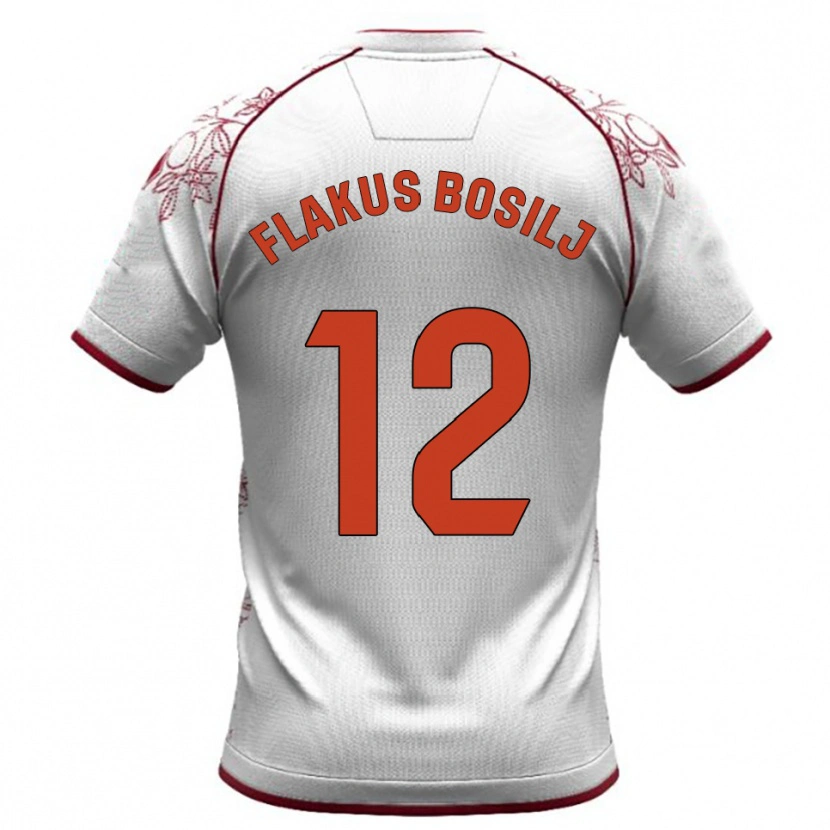 Danxen Dětské David Flakus Bosilj #12 Bílá Burgundská Daleko Hráčské Dresy 2025/26 Dres
